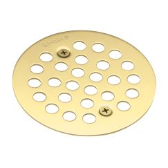 Moen 101664 4 - 1/4" Round Shower Drain Cover with Exposed Screw Installation in Polished Brass