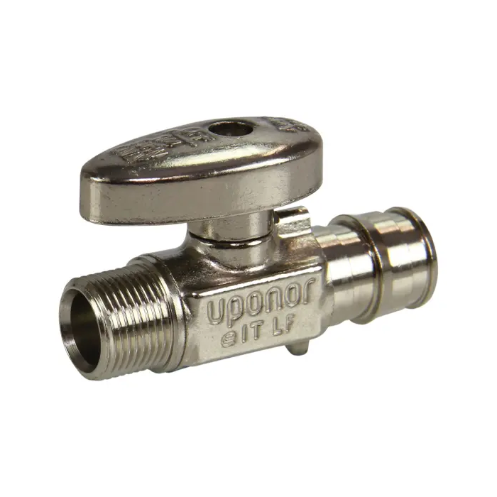 Uponor LF5865038 1/2" ProPEX  x 3/8" OD Compression LF Brass Straight Stop Valve