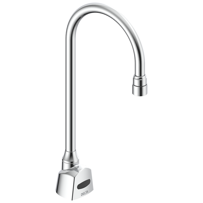 Delta Commercial 1500T Series: Single Hole Hardwire Electronic Basin Faucet with Gooseneck Spout Trim Only