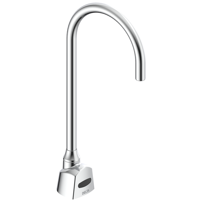 Delta Commercial 1500T Series: Single Hole Hardwire Electronic Basin Faucet with Gooseneck Spout Trim Only