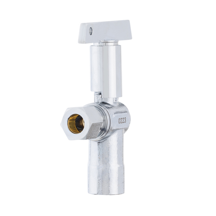 Oatey OAT4795PCLK 1/2" Sweat Inlet x 3/8"OD 1/4-Turn Loose Key Angle Water Stop Valve