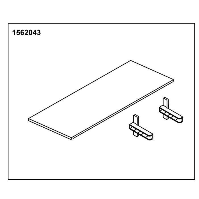 KOHLER K-1562043 Glass Shelf 15" Good (1 Shelf 2 Holders)