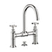 AXOR 16510001 Montreux 1.2 GPM Widespread Bridge Bathroom Faucet with Swivel Spout Cross Handles and Drain Assembly in Chrome