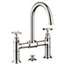 AXOR 16510831 Montreux 1.2 GPM Widespread Bridge Bathroom Faucet with Swivel Spout Cross Handles and Drain Assembly in Polished Nickel