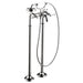 AXOR 16553001 Montreux Roman Tub Filler Faucet Freestanding with Diverter Metal Lever Handles 50" Techniflex Hose and 2.5 GPM Single Function Hand Shower Less Valve in Chrome