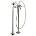AXOR 16553831 Montreux Roman Tub Filler Faucet Freestanding with Diverter Metal Lever Handles 50" Techniflex Hose and 2.5 GPM Single Function Hand Shower Less Valve in Polished Nickel