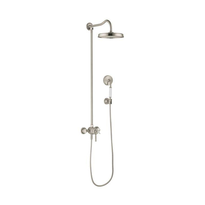 AXOR 16570821 Montreux Showerpipe Shower System with 63" Hose Handshower Holder Shower Head and Handshower in Brushed Nickel