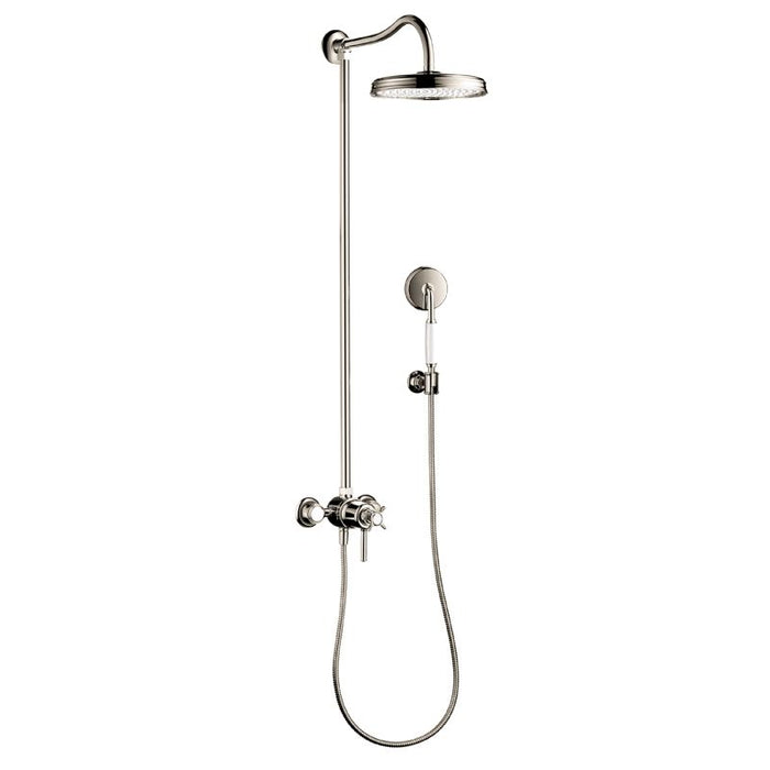 AXOR 16570831 Montreux Showerpipe Shower System with 63" Hose Handshower Holder Shower Head and Handshower in Polished Nickel