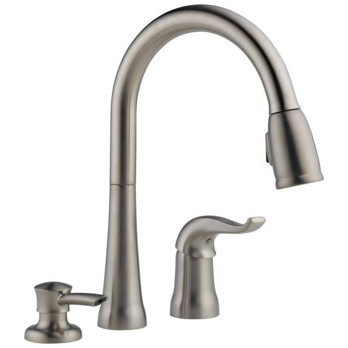 Delta 16970-DST Kate Single Handle Pull-Down Kitchen Faucet with Soap Dispenser