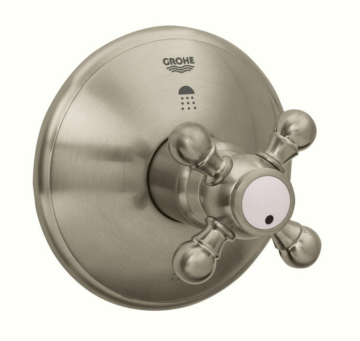 Grohe 19219 Geneva 4 Inch Three Way Diverter Valve Trim with Cross Handle