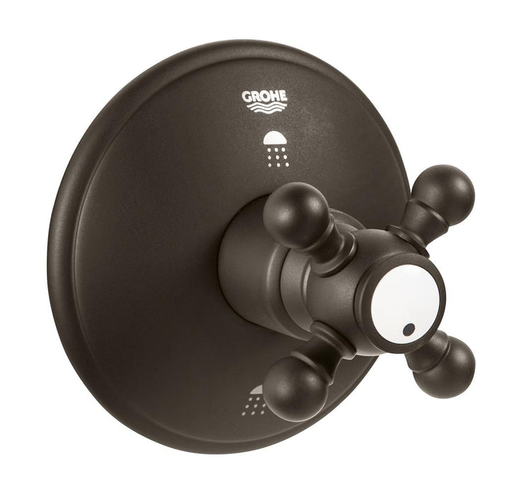Grohe 19219 Geneva 4 Inch Three Way Diverter Valve Trim with Cross Handle