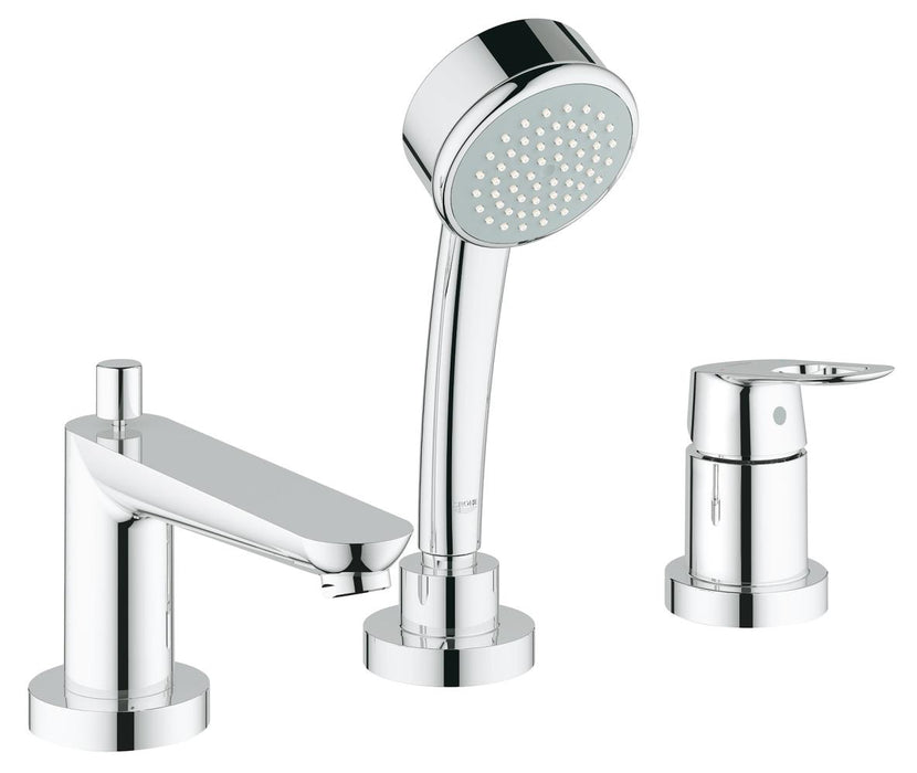 Grohe 19592000 BauLoop Three Hole Widespread/Deck Mounted Roman Tub Filler with Handshower