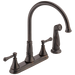 Delta 2497LF Cassidy Two Handle Kitchen Faucet with Spray