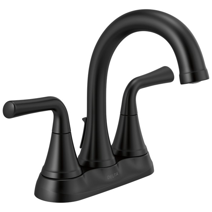 Delta Kayra 2533LF Two Handle Tract-Pack Centerset Bathroom Faucet - Matte Black