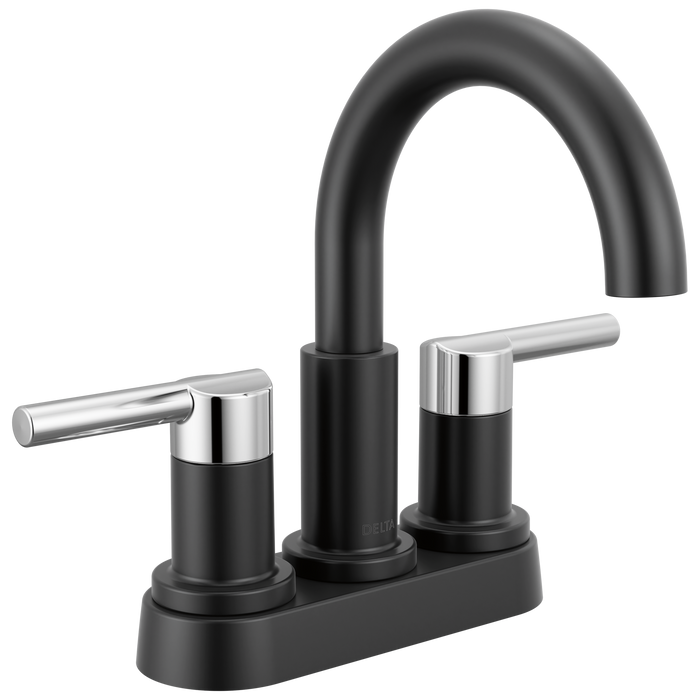 Delta Nicoli 25749LF Two Handle Centerset Bathroom Faucet - Matte Black / Chrome