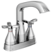Delta 257766-MPU-DST Stryke 1.2 GPM Center Set Bathroom Faucet with Cross Handles and Pop-Up Drain Assembly