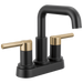 Delta Nicoli 25849LF Two Handle Centerset Bathroom Faucet - Matte Black / Champagne Bronze