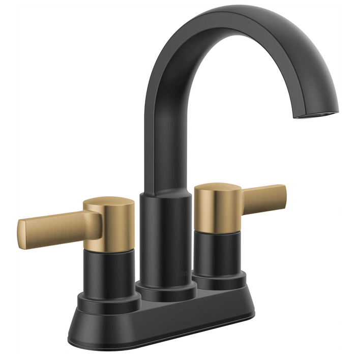 Delta Albion 25855LF Two Handle Centerset Bathroom Faucet - Matte Black / Champagne Bronze