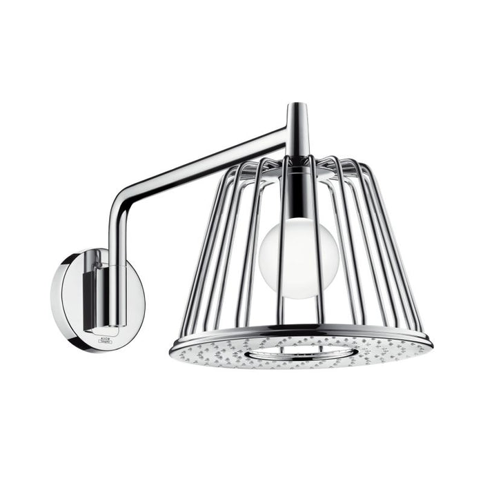 AXOR 26031001 Nendo Wall Mount 11" 2.5 GPM 1-Jet Rain Shower Head with LED Light Bulb and Shower Arm