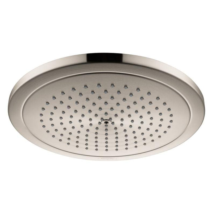 hansgrohe 26217821 Croma 1.8 GPM Single Function Rain Shower Head with Quick Clean and Eco Right Technologies in Brushed Nickel