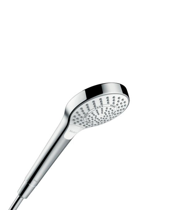 hansgrohe 26801401 Croma Select S 2 GPM Multi-Function Handshower with Select, Eco Smart, and Quick Clean Technologies in Chrome/White