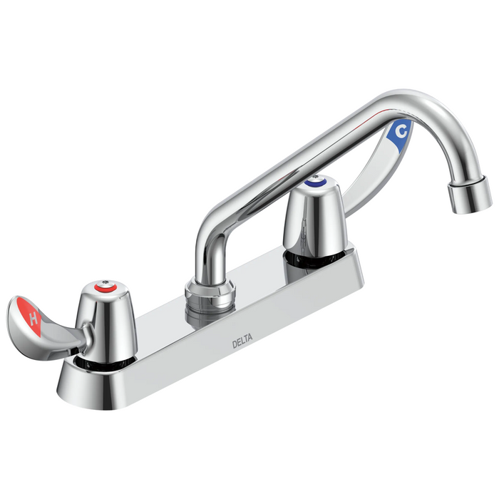 Commercial 26C3 26C3222 Two Handle 8" Cast Deck-Mount Faucet - Chrome