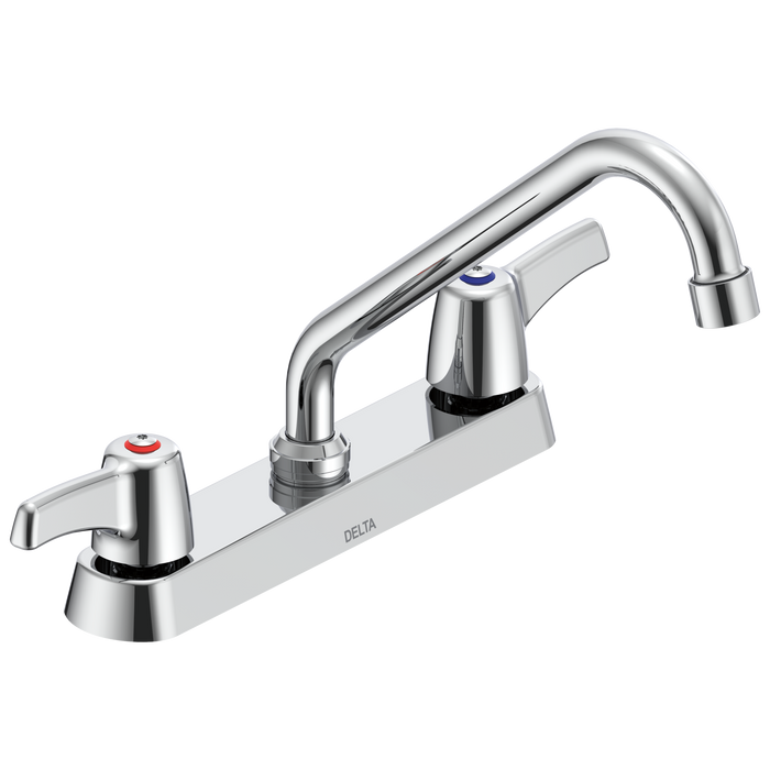 Delta Commercial 26C3: Two Handle 8" Cast Deck Mount Faucet