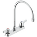 Commercial 26C3 26C3943 Two Handle 8 In Cast Deck-Mount Faucet - Chrome