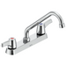 Commercial 26T3 26T3233 Two Handle 8 In Cast Deck-Mount Faucet - Chrome