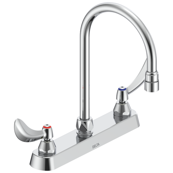 Two Handle 8 In Cast Deck-Mount Faucet