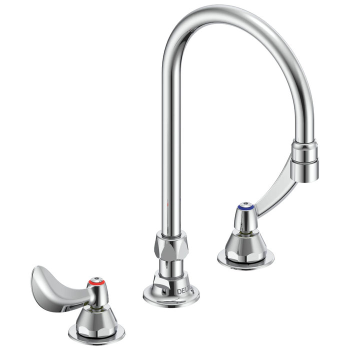 Commercial 27C1 / 27C2 27C2944 Two Handle 8 In Below Deck-Mount Faucet with Limited Swing Spout - Chrome