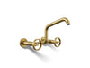 KOHLER K-28666-9 Billet Two-hole wall-mount bridge kitchen sink faucet
