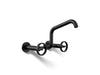 KOHLER K-28666-9 Billet Two-hole wall-mount bridge kitchen sink faucet