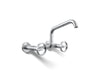 KOHLER K-28666-9 Billet Two-hole wall-mount bridge kitchen sink faucet