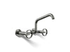 KOHLER K-28666-9 Billet Two-hole wall-mount bridge kitchen sink faucet