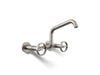 KOHLER K-28666-9 Billet Two-hole wall-mount bridge kitchen sink faucet