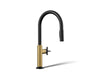 KOHLER K-28670-3RT2 Billet Touchless pull-down kitchen sink faucet with two-function sprayhead