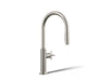 KOHLER K-28670-3RT2 Billet Touchless pull-down kitchen sink faucet with two-function sprayhead