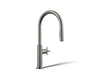KOHLER K-28670-3RT2 Billet Touchless pull-down kitchen sink faucet with two-function sprayhead