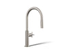 KOHLER K-28670-3RT2 Billet Touchless pull-down kitchen sink faucet with two-function sprayhead