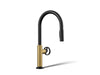 KOHLER K-28670-9RT2 Billet Touchless pull-down kitchen sink faucet with two-function sprayhead