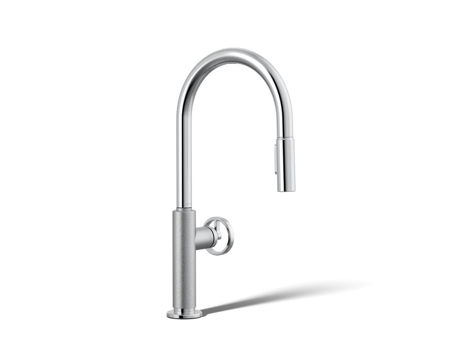 KOHLER K-28670-9RT2 Billet Touchless pull-down kitchen sink faucet with two-function sprayhead
