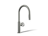 KOHLER K-28670-9RT2 Billet Touchless pull-down kitchen sink faucet with two-function sprayhead