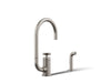 KOHLER K-28675-3 Billet Single-handle bar sink faucet with two-function extended-reach spout and side sprayer