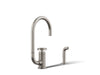 KOHLER K-28675-9 Billet Single-handle bar sink faucet with two-function extended-reach spout and side sprayer