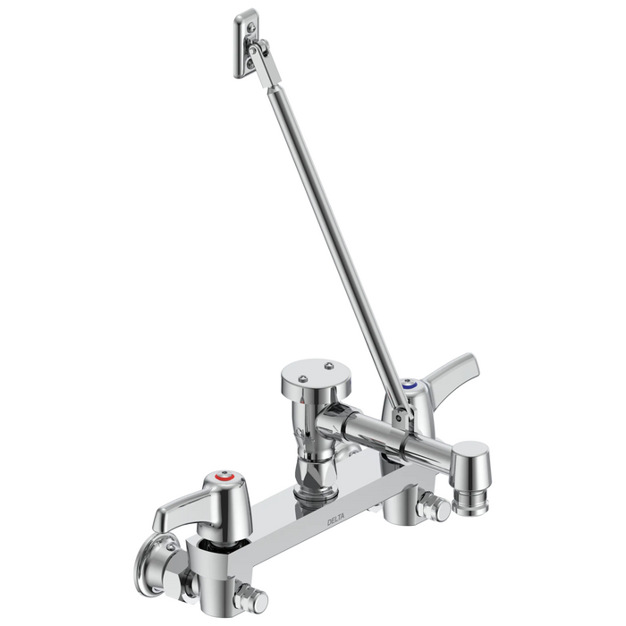 Commercial 28C / T9 28T8183 Two Handle 8 In Wallmount Service Sink Faucet - Chrome