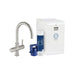 Grohe 31251-PARANT Blue 16 Inch Single Hole Deck Mounted Kitchen Faucet with Chilled & Sparkling Starter kit