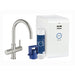 Grohe 31251 Blue 16 Inch Single Hole Deck Mounted Kitchen Faucet with Chilled and Sparkling Starter Kit