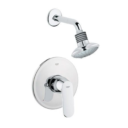 Grohe 35020000 Eurosmart Cosmopolitan Pressure Balanced Shower with Valve Trim, Multi Function Shower Head, Shower Arm & Flange