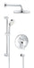 Grohe 35051001 Europlus Shower Trim Package with Single Function Rain Shower Head, Hand Shower, Shower Arm, Flange and 24 Inch Slide Bar